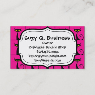 Hot Pink and Black Kitty Cats Collage Business Card
