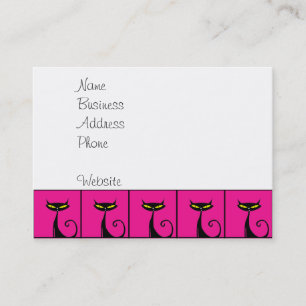 Hot Pink and Black Kitty Cats Collage Business Card