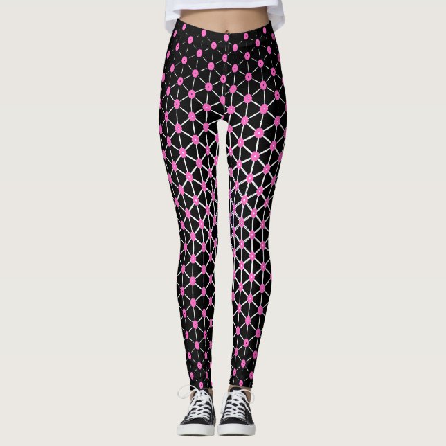 Hot pink and black leggings (Front)