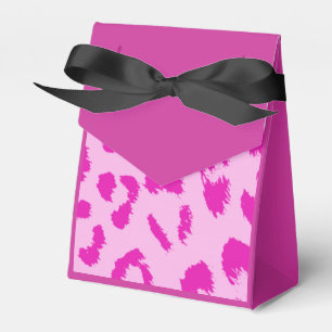 Hot Pink and Black Leopard Print Favour Box