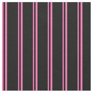 Hot Pink and Black Lines/Stripes Pattern Fabric