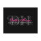 Hot Pink and Black Monogram Makeup Comp Card