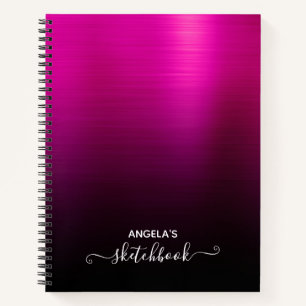 Hot Pink and Black Ombre Sketch Notebook