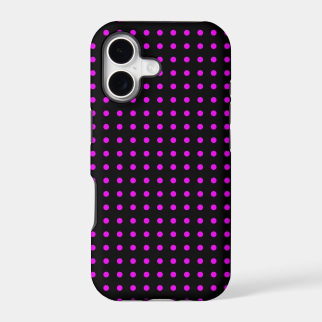 Hot Pink and Black Polka Dot Pattern (Back)