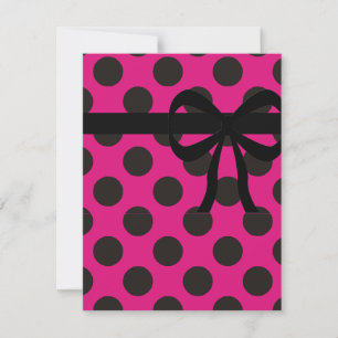 Hot Pink and Black Polka Dots Invitation