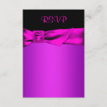 Hot Pink and Black RSVP<br><div class="desc">Hot pink and black with elegant fuchsia sash formal RSVP response card works well for wedding,  birthday,  Bat Mitzvah and any other special occasion.</div>