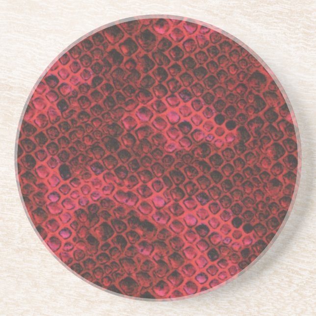 Hot Pink and Black Snake Skin Coaster (Front)