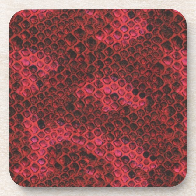 Hot Pink and Black Snake Skin Coaster (Front)