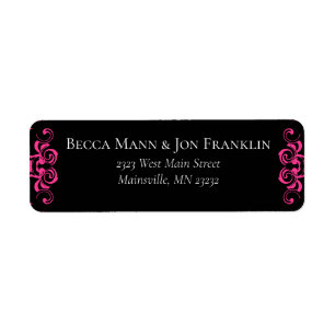 Hot Pink and Black Swirl Gothic Wedding