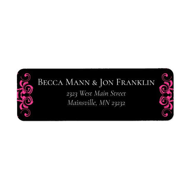Hot Pink and Black Swirl Gothic Wedding (Front)