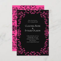 Hot Pink and Black Swirl Gothic Wedding
