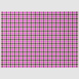 Hot Pink and Black Tartan Plaid Tissue Paper