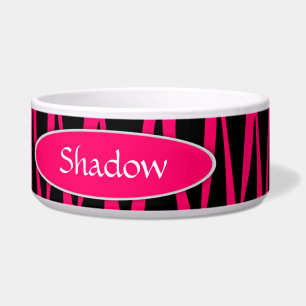 Hot Pink and Black Zebra Stripes Personalised