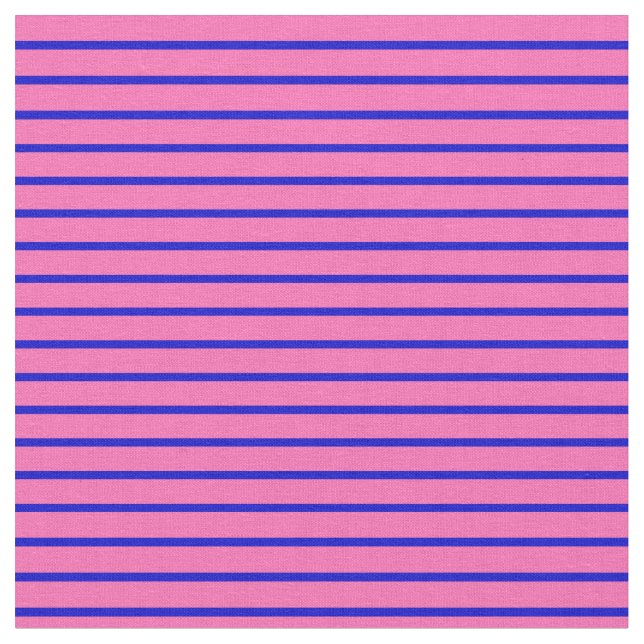 Hot Pink and Blue Striped/Lined Pattern Fabric (Close Up)