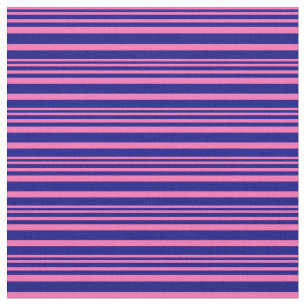 Hot Pink and Blue Stripes Fabric