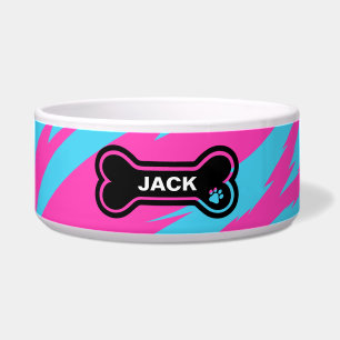 Hot Pink and Bright Blue Personalised Dog