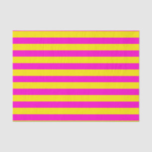 Hot Pink And Canary Yellow Stripes Tissue Paper