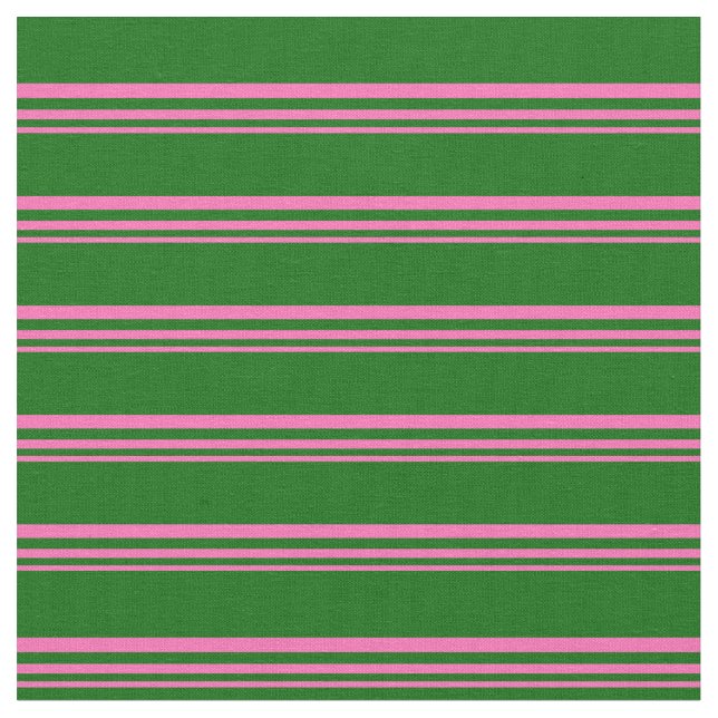 Hot Pink and Dark Green Coloured Pattern Fabric (Close Up)