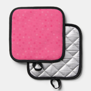 hot pink and french rose pink polka dots pot holder