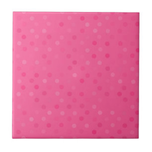 hot pink and french rose pink polka dots tile