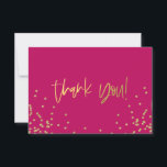Hot Pink and Gold Confetti Thank You Note Cards<br><div class="desc">Hot Pink and Gold Confetti Thank You Note Cards</div>