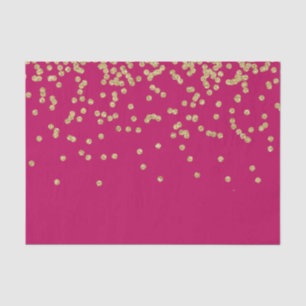 Hot Pink and Gold Confetti Tissue Paper