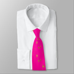 Hot Pink and Gold Fleck Tie