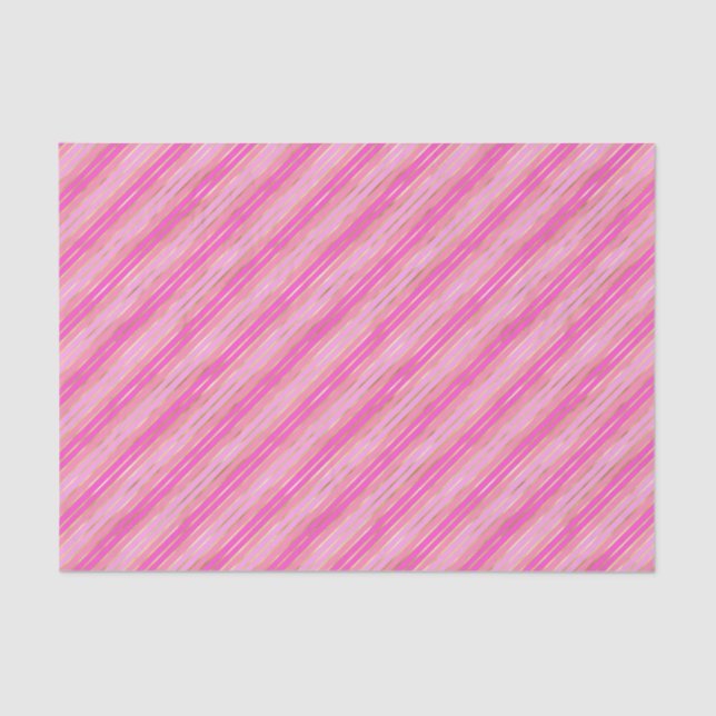 Hot Pink and Gold Stripes Tissue Paper (Front)