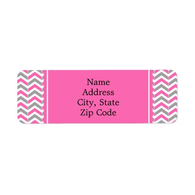 Hot Pink and Grey Chevron Pattern (Front)