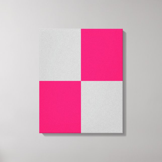 Hot Pink and Grey Colour Blocks  Canvas Print (Front)
