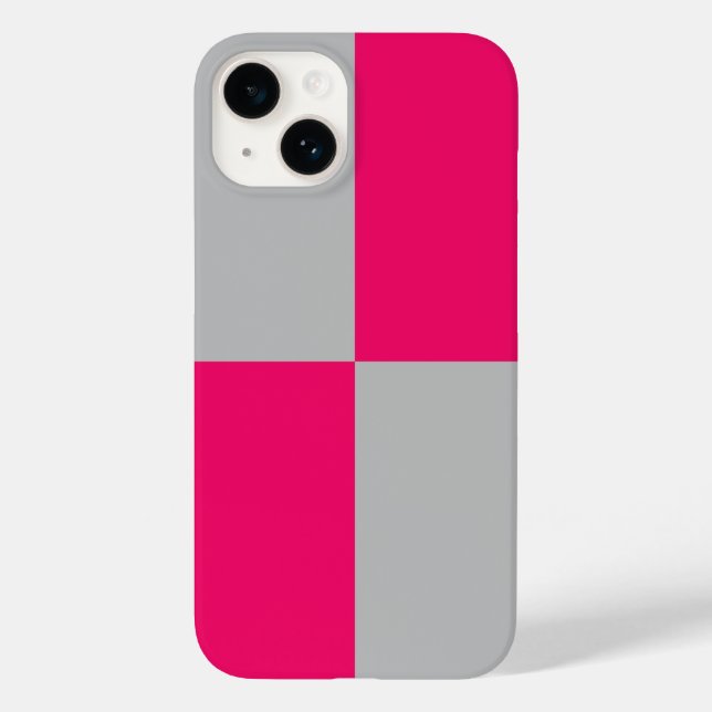 Hot Pink and Grey Colour Blocks  Case-Mate iPhone Case (Back)