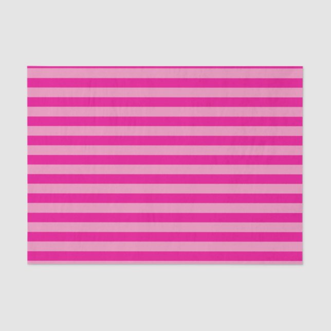 Hot Pink and Light Pink Stripes Tissue Paper (Front)