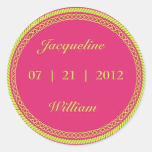 Hot Pink and Lime Geen Fluorescent / Neon Labels