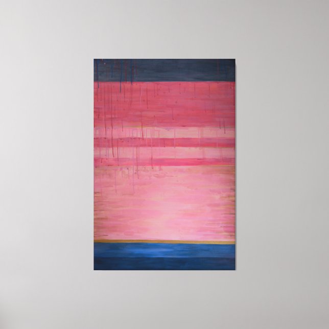 Hot Pink and Navy Abstract 2 - Canvas Print (Front)