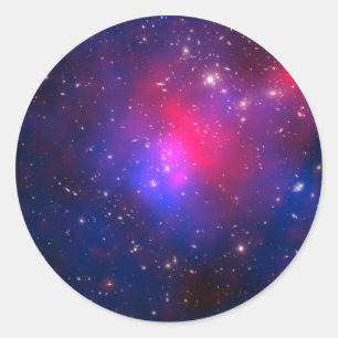 Hot Pink and Navy Blue Celestial Pandora's Cluster Classic Round Sticker