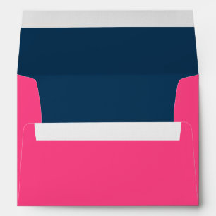 Hot Pink and Navy Blue Wedding A7 Envelopes