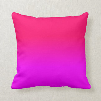 Hot Pink and Neon Pink Ombre Shade Colour Fade Cushion