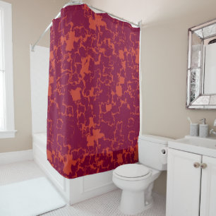 Hot Pink and Orange Abstract Shower Curtain