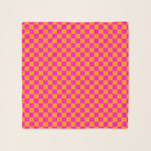 Hot Pink and Orange Chequerboard Jockey Silks