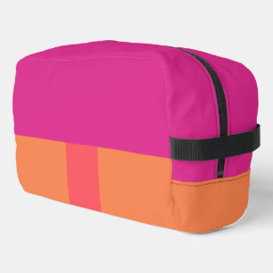 Hot Pink And Orange Colour Blocks Dopp Kit