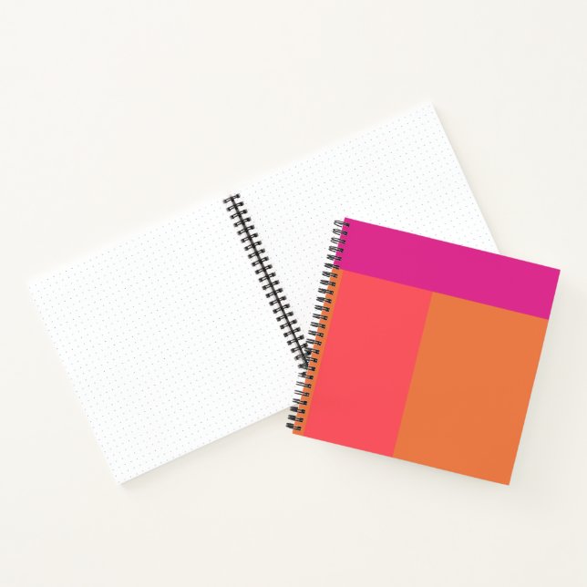 Hot Pink And Orange Colour Blocks Notebook (Inside)