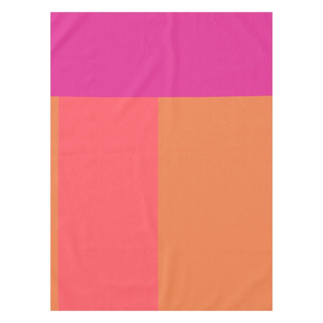 Hot Pink And Orange Colour Blocks Tablecloth (Front)