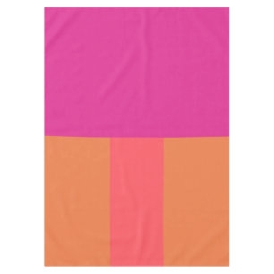 Hot Pink And Orange Colour Blocks Tablecloth
