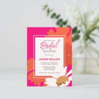 Hot Pink and Orange Daisy Abstract Floral Bridal