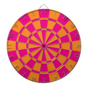 Hot Pink And Orange Dartboard