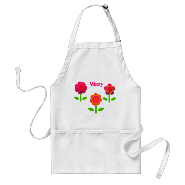 Hot Pink and Orange Flowers   Standard Apron (Front)