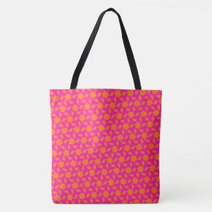 Hot Pink and Orange Islamic Star Mosaic Pattern Tote Bag