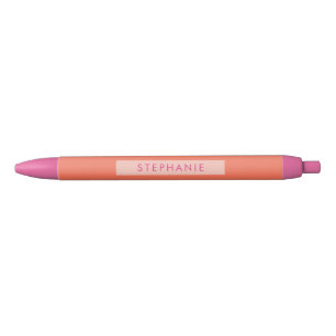 Hot Pink and Orange Modern Trendy Personalised pen
