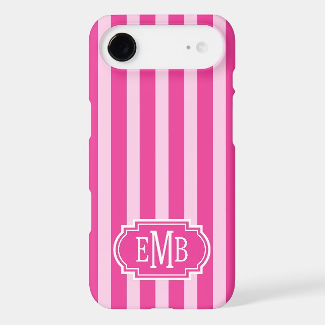 Hot Pink and Pink Monogrammed Stripes (Back)