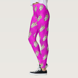 Hot Pink And Purple Donkey Pattern, Leggings
